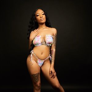 “ Cotton Candy” Two Piece Strapless Bikini